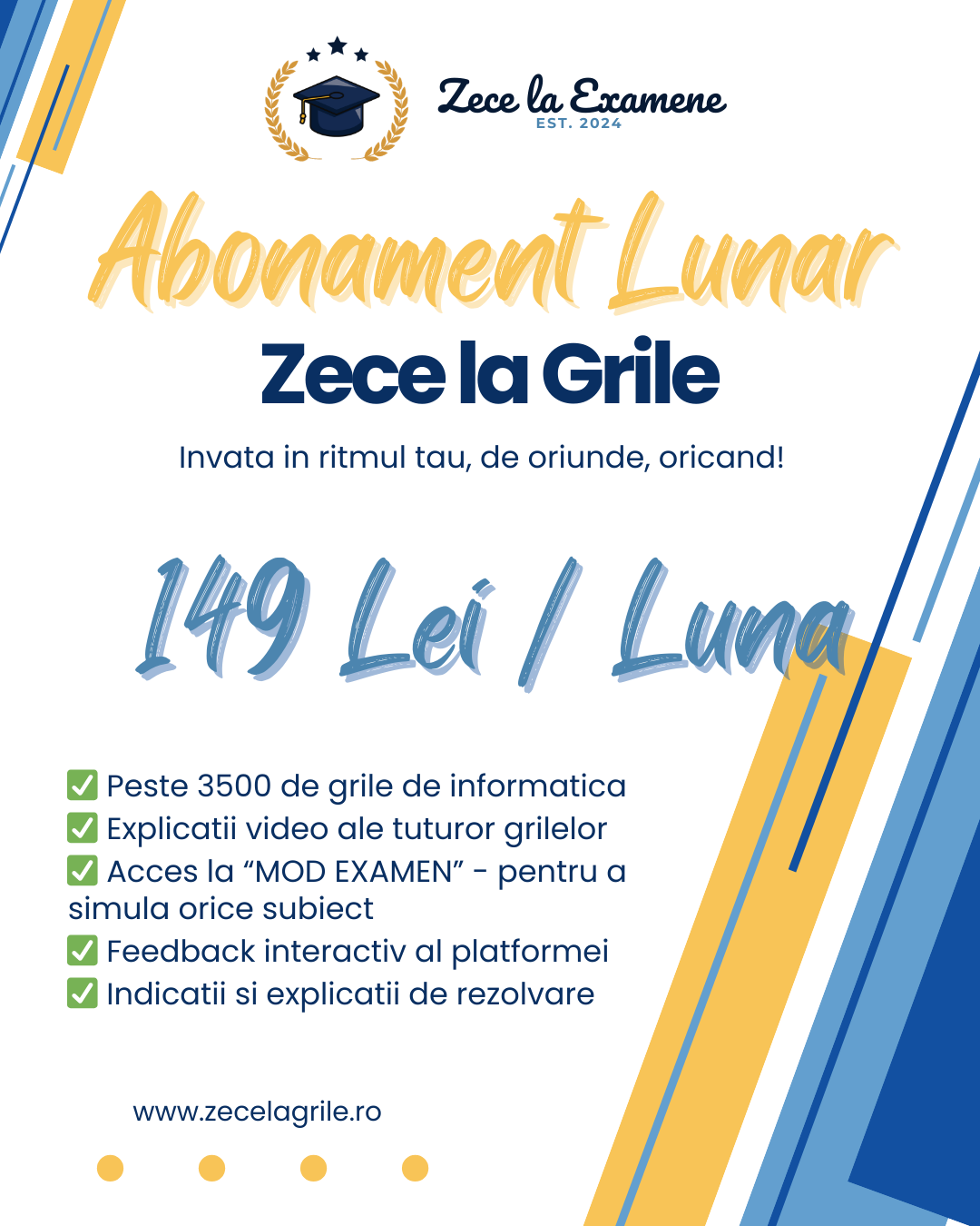 Abonament lunar — Zece la Grile (149 lei/lună)
